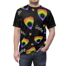 Load image into Gallery viewer, Rainbow Ouija Planchette Unisex AOP Tee

