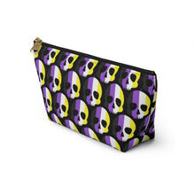 Load image into Gallery viewer, Nonbinary Pride Skull Accessory Pouch

