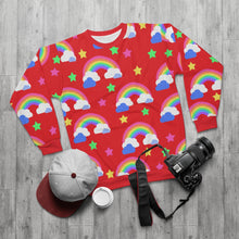 Load image into Gallery viewer, Rainbows Left On Red - AOP Unisex Sweatshirt
