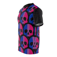 Load image into Gallery viewer, Bi Pride Skull Unisex AOP Tee
