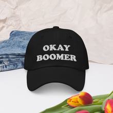 Load image into Gallery viewer, Okay Boomer black ballcap
