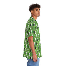 Load image into Gallery viewer, Aromantic Pride Skull Tile Short Sleeve Button Up Shirt
