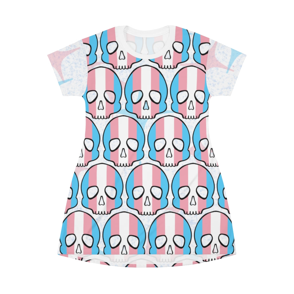 Trans Pride Skull T-Shirt Dress