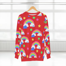 Load image into Gallery viewer, Rainbows Left On Red - AOP Unisex Sweatshirt
