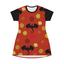 Load image into Gallery viewer, Dice and Dragons T-Shirt Dress
