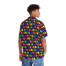 Load image into Gallery viewer, Retro Pride Hearts Short Sleeve Button Up Shirt
