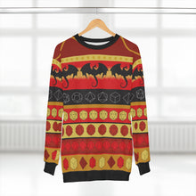 Load image into Gallery viewer, Dragons and Dice sweater stripe - AOP Unisex Sweatshirt

