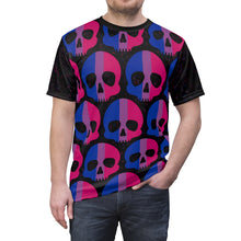 Load image into Gallery viewer, Bi Pride Skull Unisex AOP Tee
