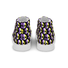 Load image into Gallery viewer, Nonbinary Pride Skull  high top canvas shoes (Mask sizes)
