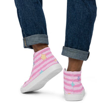 Load image into Gallery viewer, Boyfriend Stripes high top canvas shoes (masc sizes)
