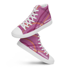 Load image into Gallery viewer, Abstract Lesbian Pride high top canvas shoes (Masc sizes)
