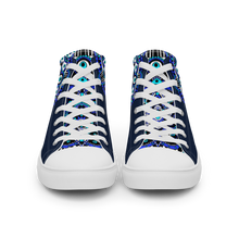 Load image into Gallery viewer, Evil Eye Mandala high top canvas shoes (Masc sizes)
