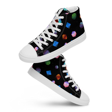 Load image into Gallery viewer, Galaxy Polyhedrons high top canvas shoes (masc sizes)
