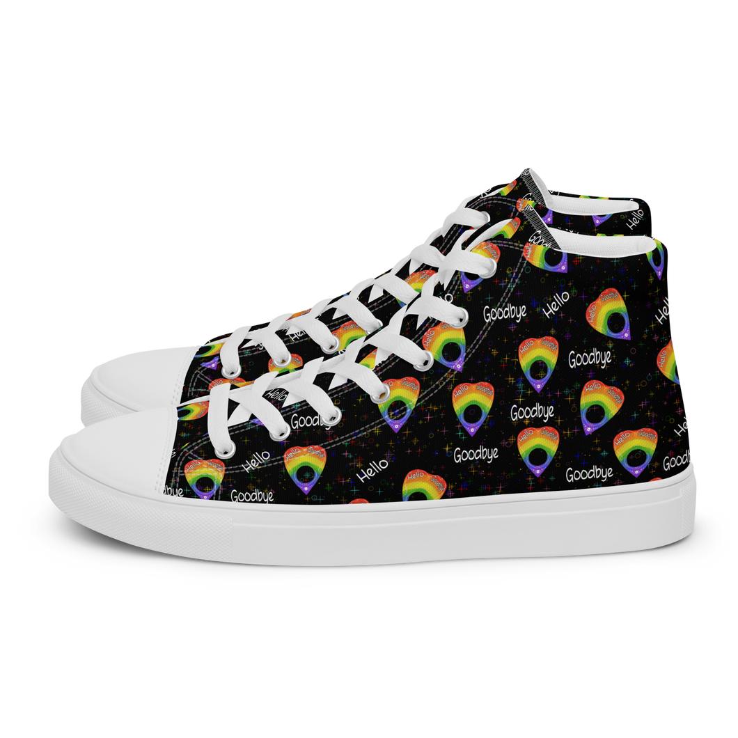 Rainbow Planchette high top canvas shoes (Masc sizes)
