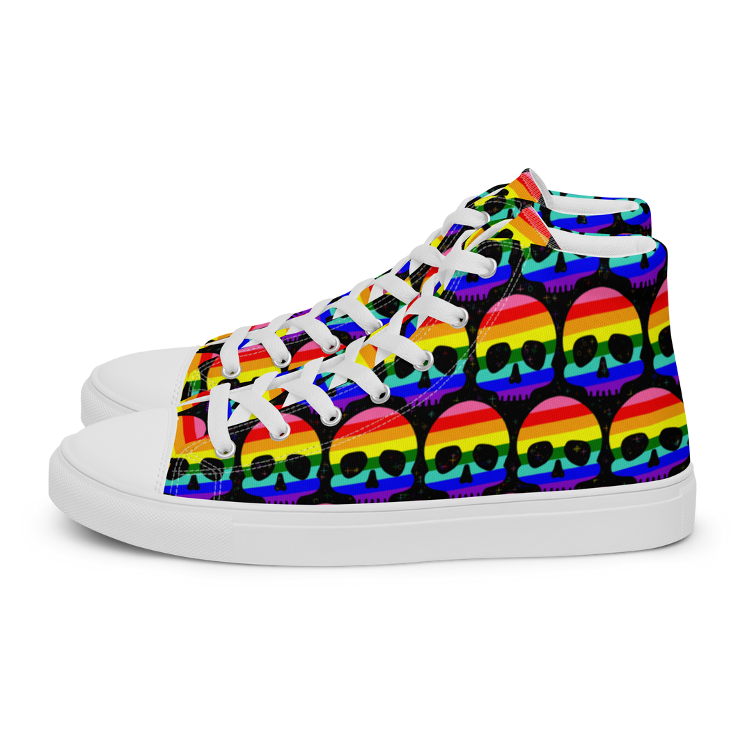 Pride Skull high top canvas shoes (Masc sizes)