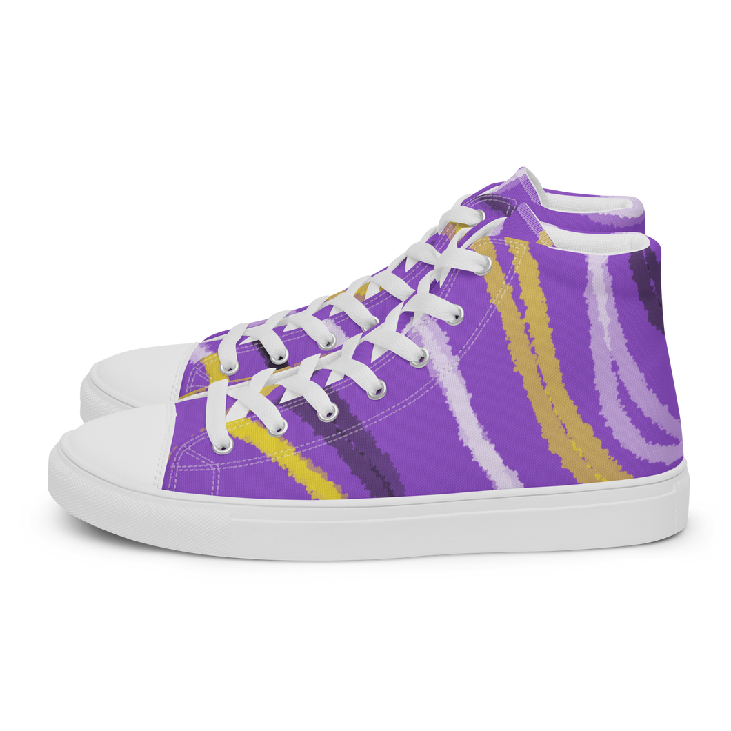Abstract Nonbinary Pride high top canvas shoes (Mask sizes)