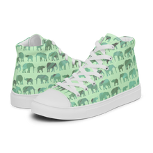Load image into Gallery viewer, Elephant Jade Parade high top canvas shoes (Masc sizes)
