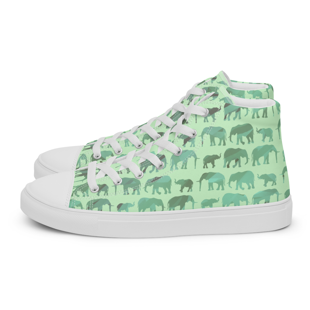Elephant Jade Parade high top canvas shoes (Masc sizes)