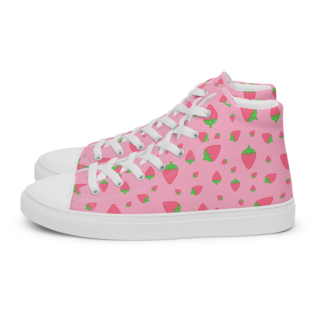 Strawberry high top canvas shoes (mask sizes)