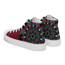Load image into Gallery viewer, Fire And Earth Mandala high top canvas shoes (Masc sizes)
