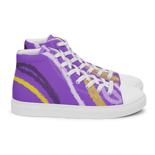 Load image into Gallery viewer, Abstract Nonbinary Pride high top canvas shoes (Mask sizes)
