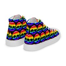 Load image into Gallery viewer, Pride Skull high top canvas shoes (Masc sizes)
