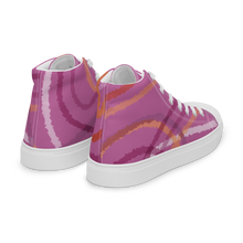 Load image into Gallery viewer, Abstract Lesbian Pride high top canvas shoes (Masc sizes)
