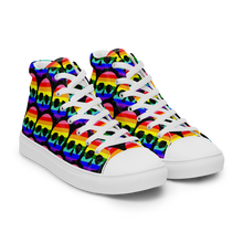 Load image into Gallery viewer, Pride Skull high top canvas shoes (Masc sizes)
