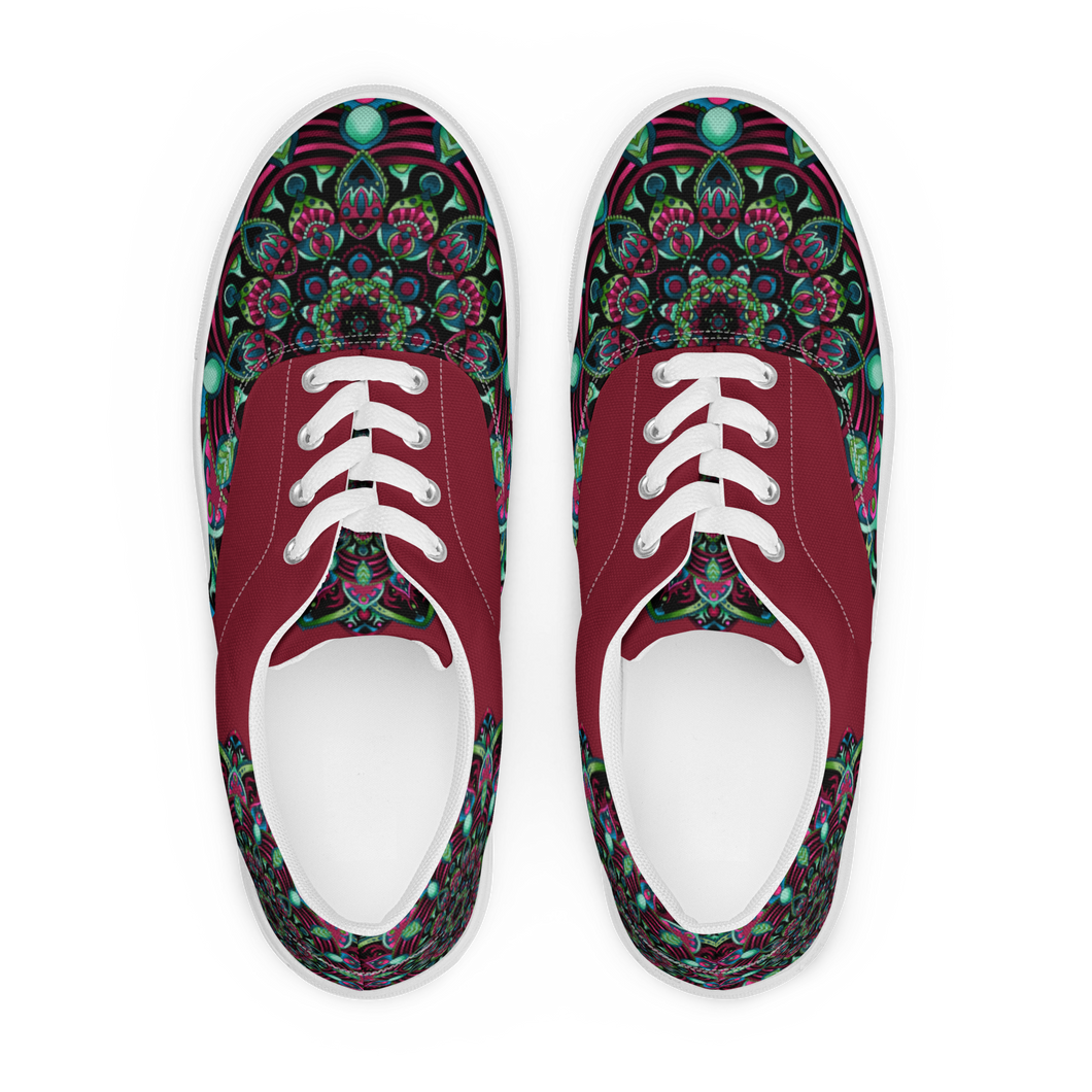 Fire And Earth Mandala lace-up canvas shoes (Masc sizes)