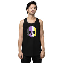 Load image into Gallery viewer, Nonbinary Pride Skull tank top
