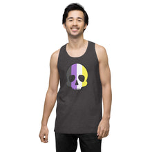 Load image into Gallery viewer, Nonbinary Pride Skull tank top
