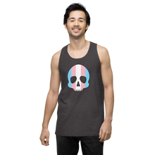Load image into Gallery viewer, Trans Pride Skull tank top
