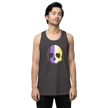 Load image into Gallery viewer, Nonbinary Pride Skull tank top
