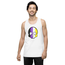 Load image into Gallery viewer, Nonbinary Pride Skull tank top
