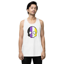 Load image into Gallery viewer, Nonbinary Pride Skull tank top
