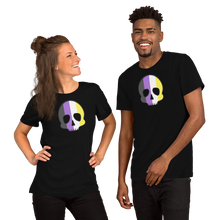 Load image into Gallery viewer, Nonbinary Pride Skull Short-sleeve unisex t-shirt
