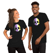 Load image into Gallery viewer, Nonbinary Pride Skull Short-sleeve unisex t-shirt
