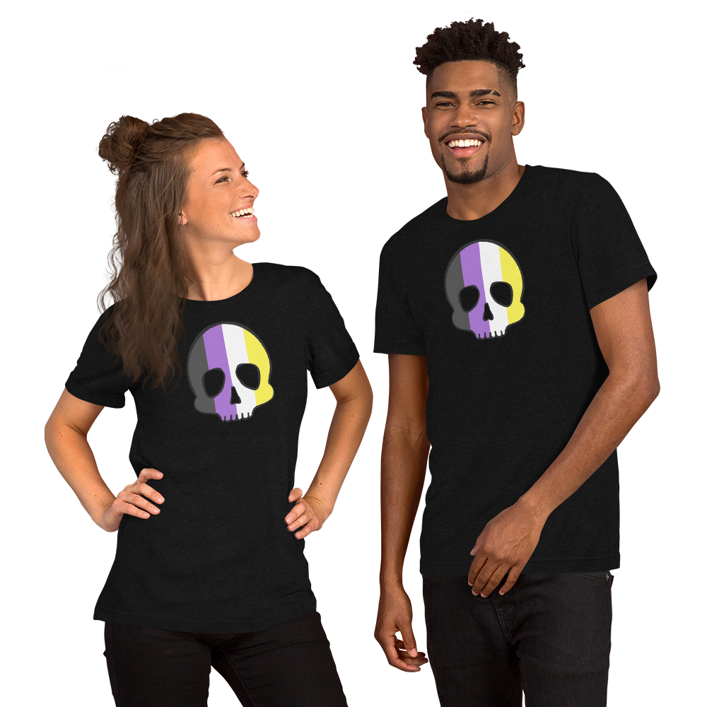 Nonbinary Pride Skull Short-sleeve unisex t-shirt