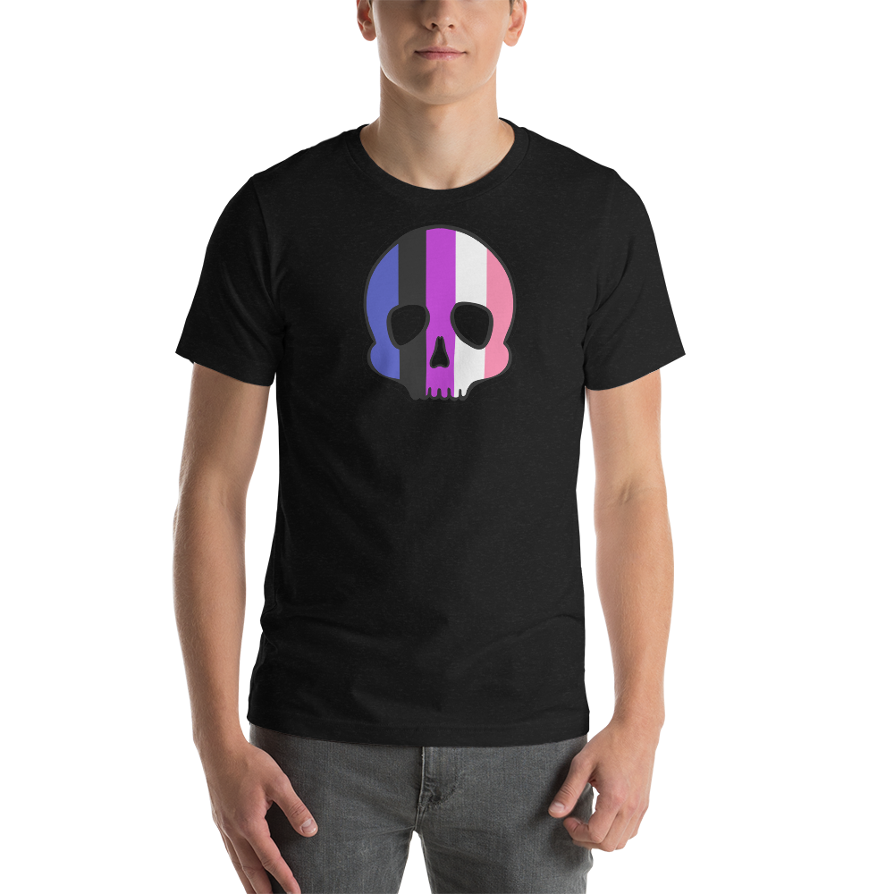 Genderfluid Pride Skull Short-sleeve unisex t-shirt