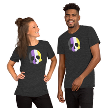Load image into Gallery viewer, Nonbinary Pride Skull Short-sleeve unisex t-shirt
