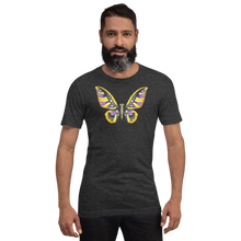 Load image into Gallery viewer, Nonbinary Pride Butterfly Short-sleeve unisex t-shirt
