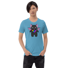 Load image into Gallery viewer, Queer Pride Bat Bandana Buddy Unisex t-shirt
