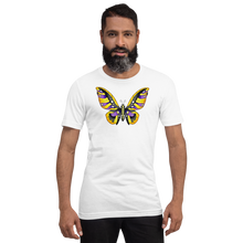 Load image into Gallery viewer, Nonbinary Pride Butterfly Short-sleeve unisex t-shirt
