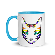 Load image into Gallery viewer, Pride Cat Mug with Color Inside

