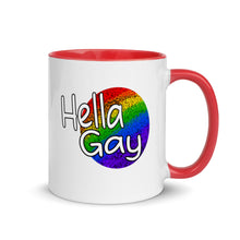 Load image into Gallery viewer, Hella Gay Mug with Color Inside
