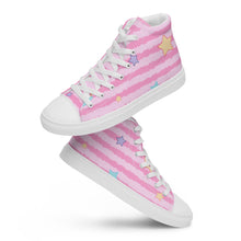 Load image into Gallery viewer, Boyfriend Stripe high top canvas shoes
