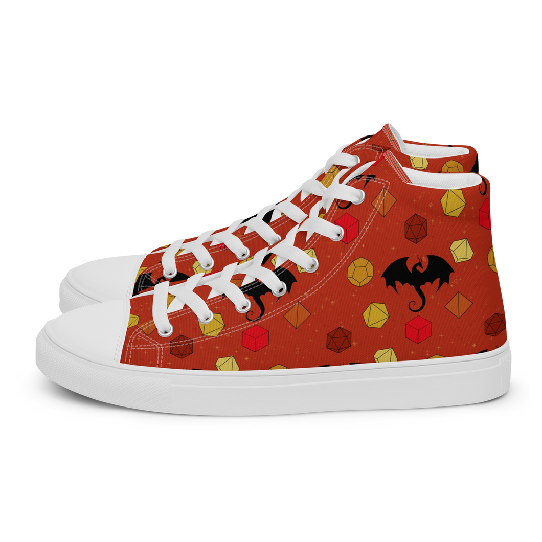 Dice And Dragons- Ember high top canvas shoes (Femme sizes)