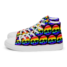 Load image into Gallery viewer, Pride Skull high top canvas shoes (Femme sizes)
