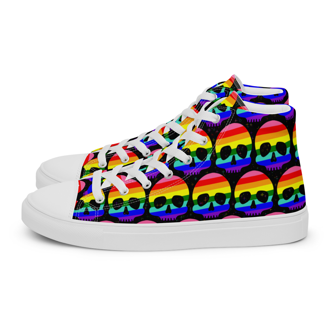 Pride Skull high top canvas shoes (Femme sizes)