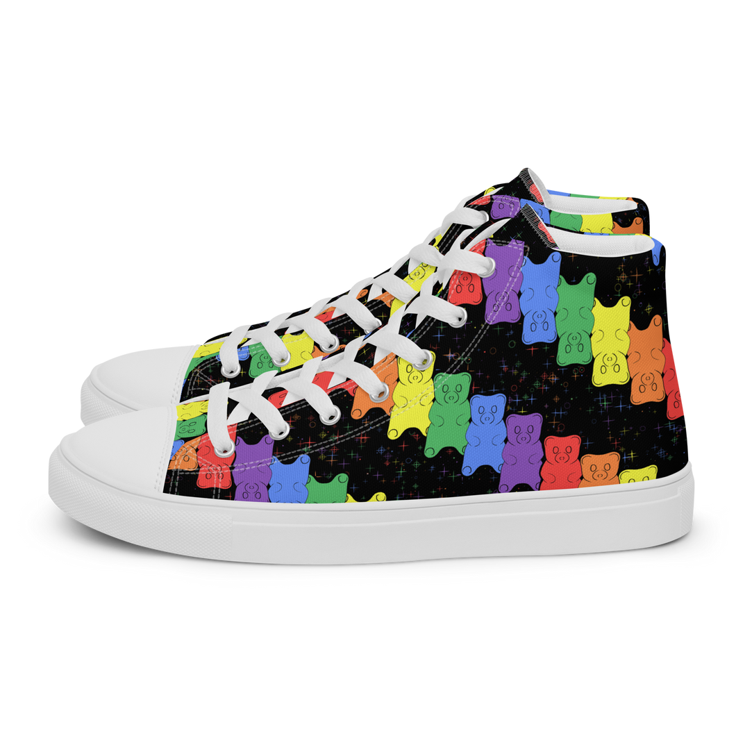 Rainbow Gummy Bears high top canvas shoes (Femme sizes)